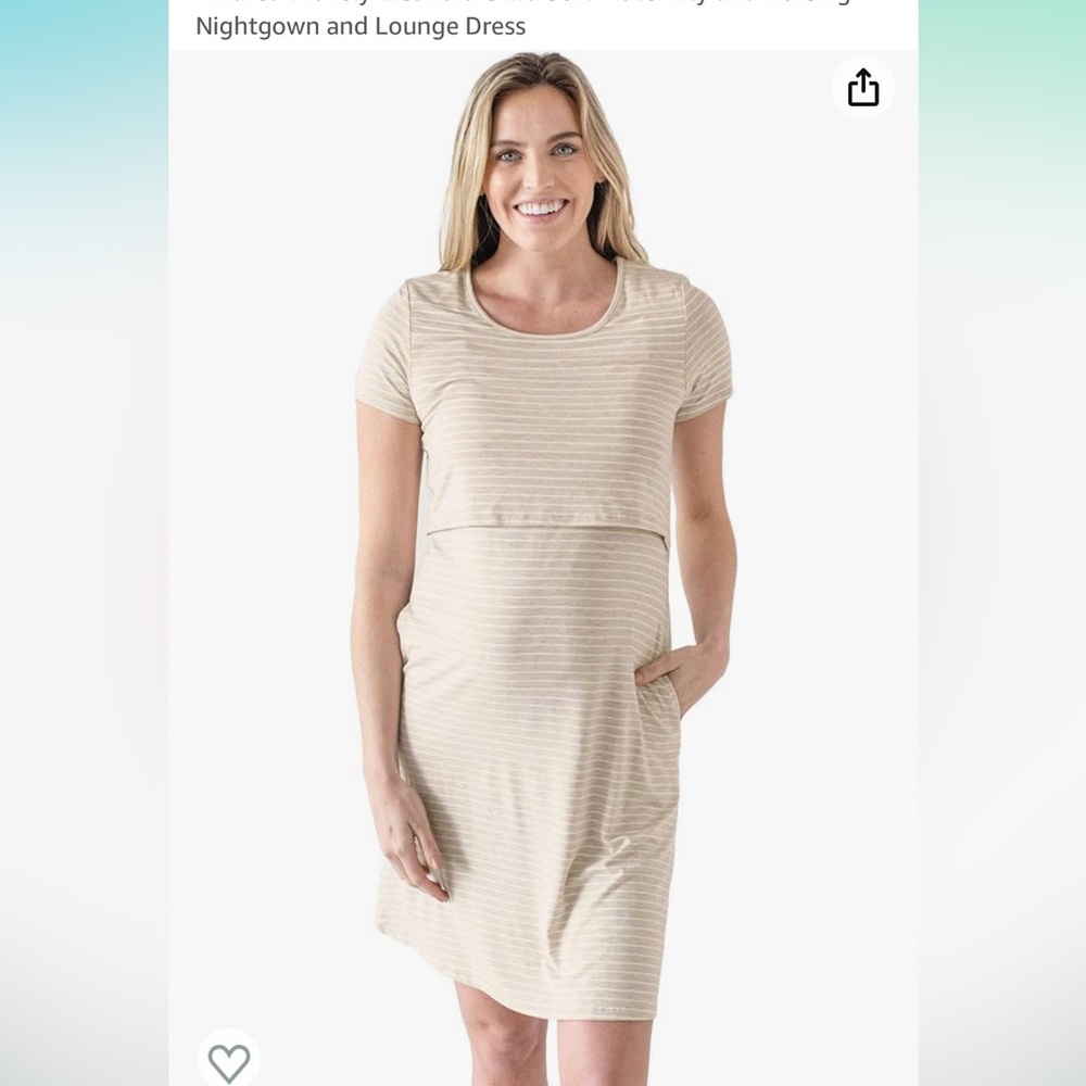 Kindred Bravely nursing dress, tan stripe